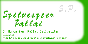 szilveszter pallai business card